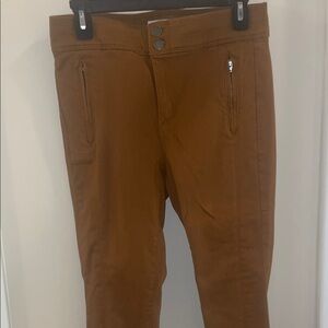 LOFT Brown Skinny Pants with Zippered Pockets